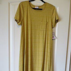 NWT LuLaRoe Carly Dress SOFT Mustard Gold Size Med